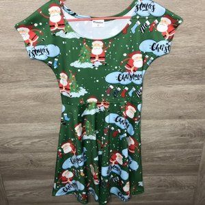 Cowcow Med Christmas Santa Dress Fit & Flare NEW